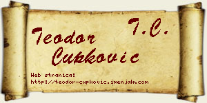 Teodor Čupković vizit kartica